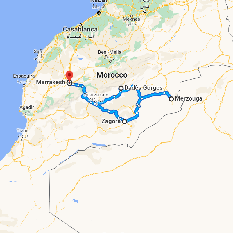 4 days tour from Marrakech: 